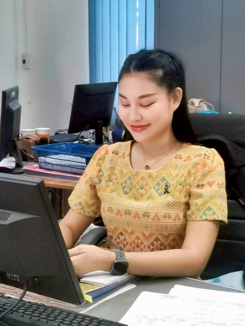 title -  ส.ป.ก.บึงกาฬ ร่วมรณรงค์การแต่งกายตามอัตลักษณ์ไทยสู่สากล ภายต้แนวคิด 